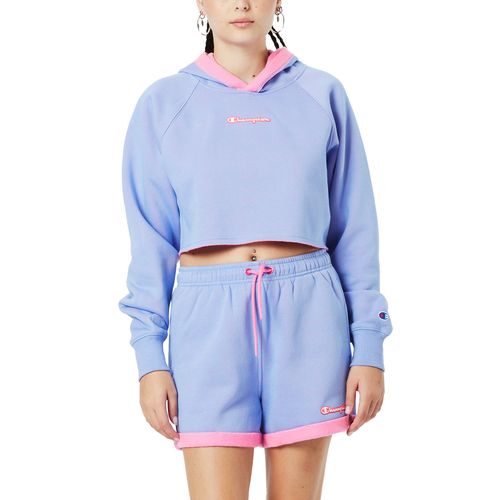 Buzo Champion Classic Fl Crop Hood Reversible Two Tone Mujer