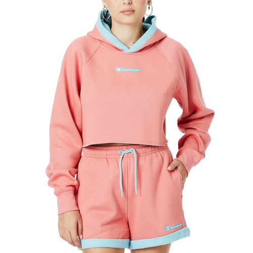 Buzo Champion Classic Fl Crop Hood Reversible Two Tone Mujer