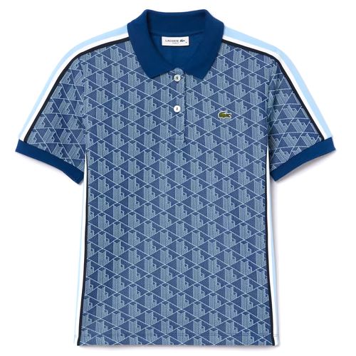 Chomba Lacoste Monograma Jacquard Slim Mujer